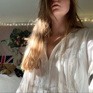 BEAUTIFUL WHITE PEASANT BLOUSE!